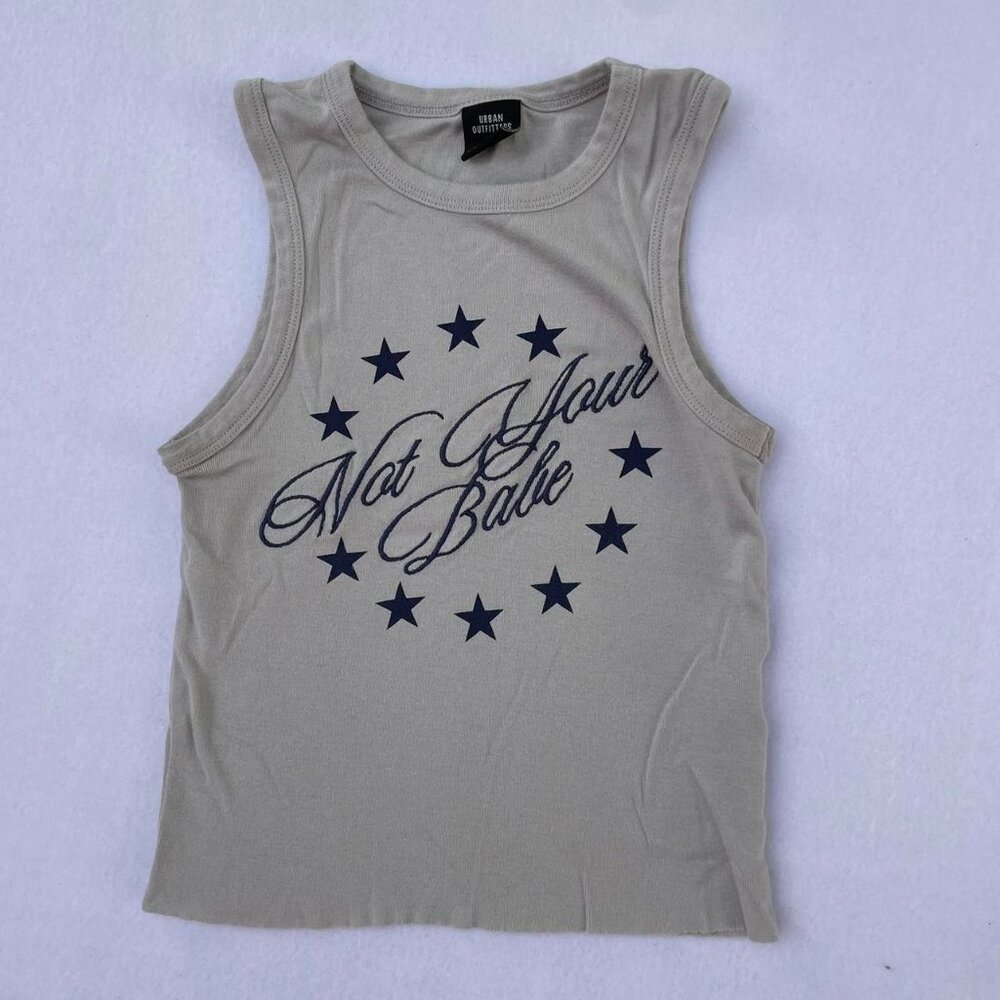 UO Urban Outfitters Gray “Not Your Babe” Crewneck Cropped Baby Tank Size S